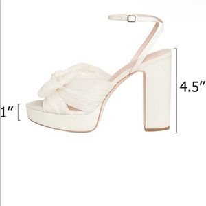 Never worn, white platform wedding heels